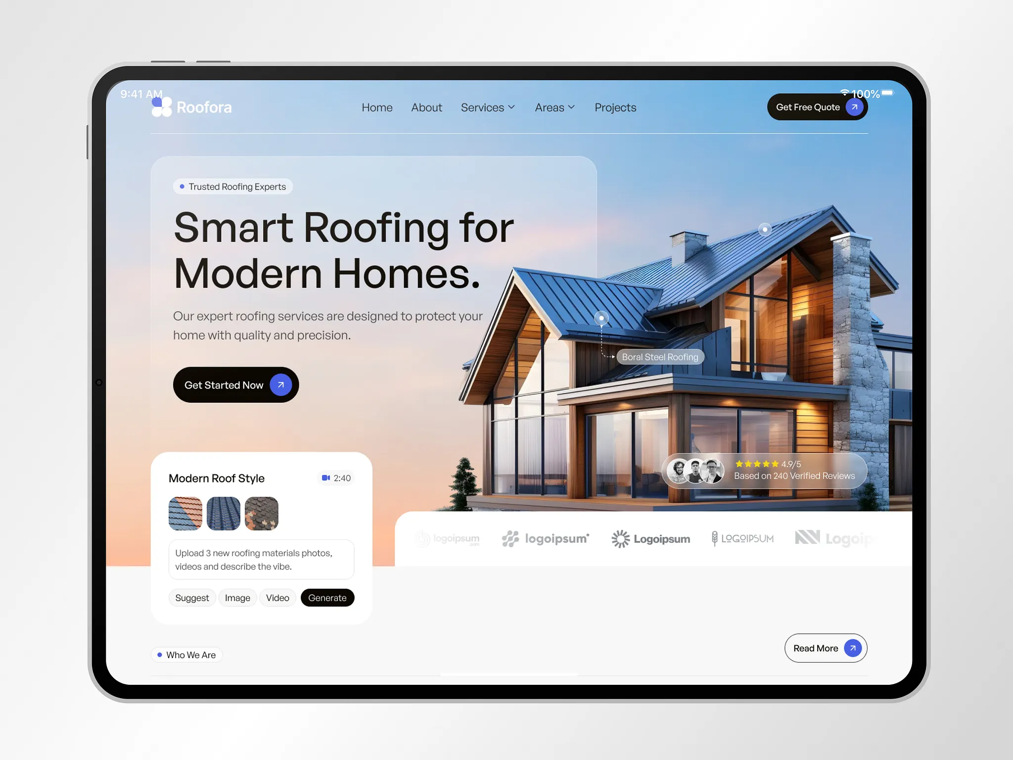 Sample roofing website 2