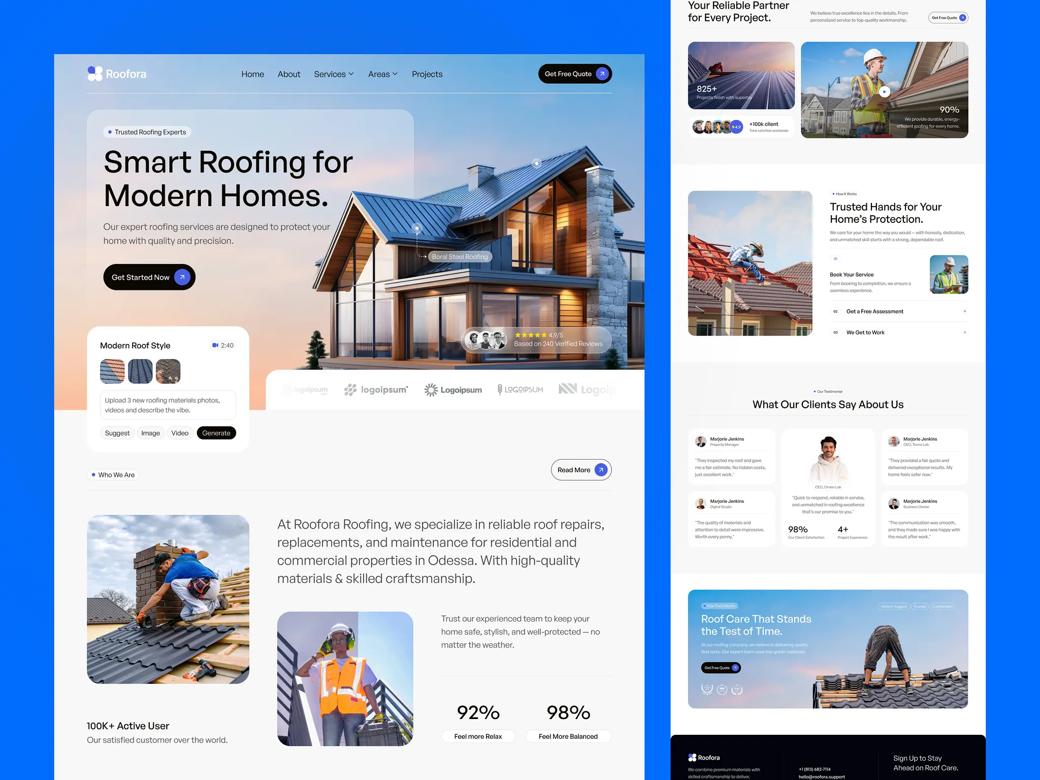 Sample roofing website 3