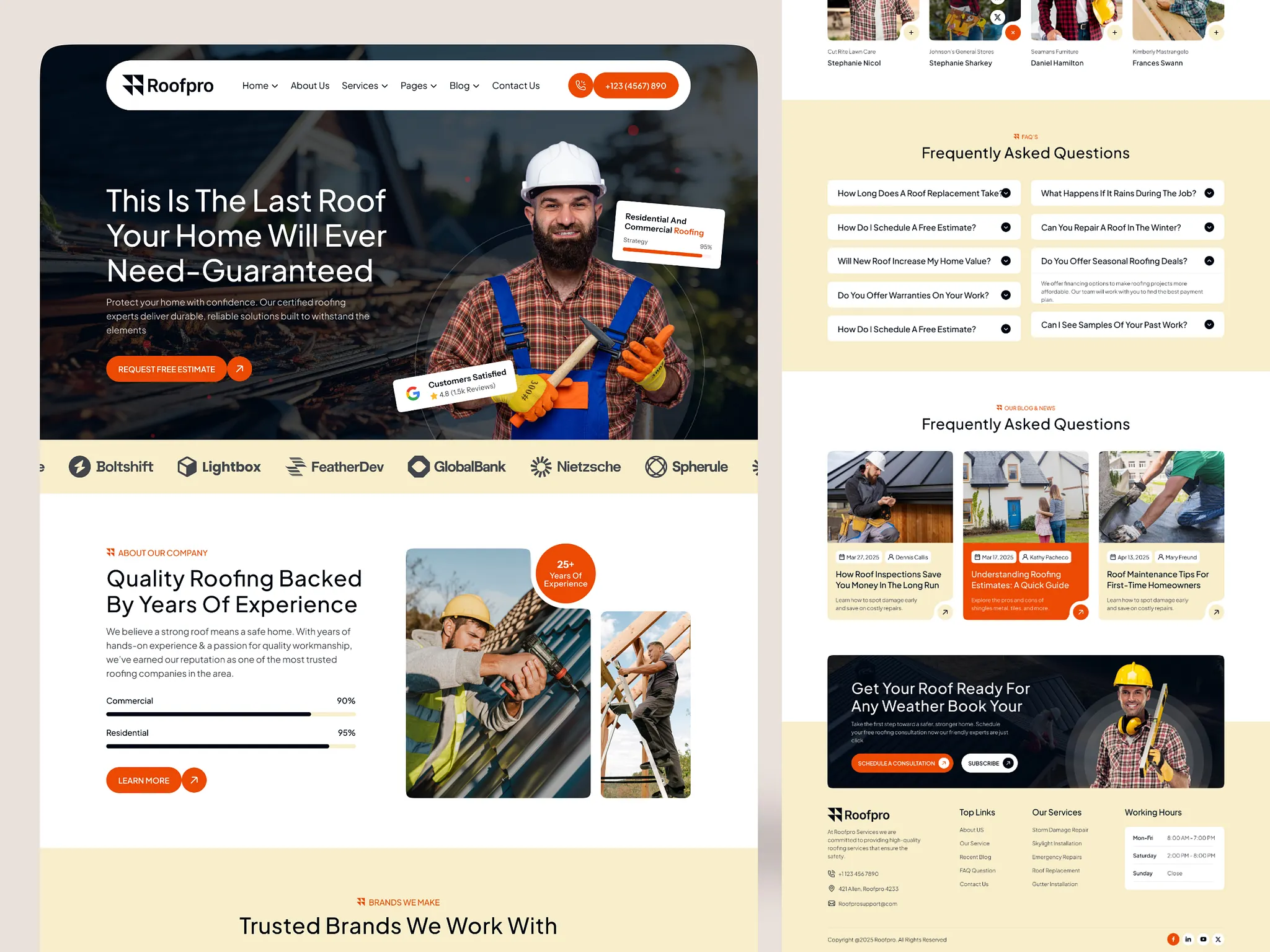 Sample roofing website 8